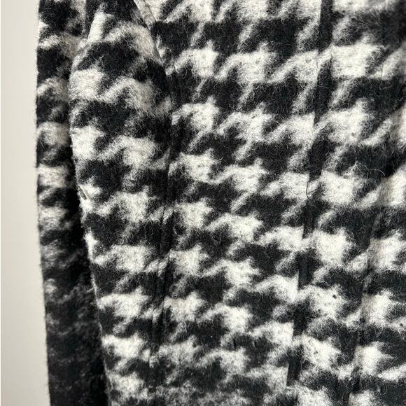 Linea Domani Black & White Checkered Houndstooth Ombré Wool Blend Coat Womens 10 - Picture 7 of 8